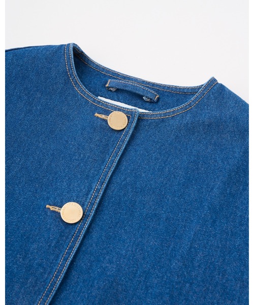 Traditional Weatherwear(トラディショナルウェザーウェア)の「MALTON N/C SHORT DENIM(ステンカラーコート・レディース・ブルー系その他・30/32)」の2枚目の写真