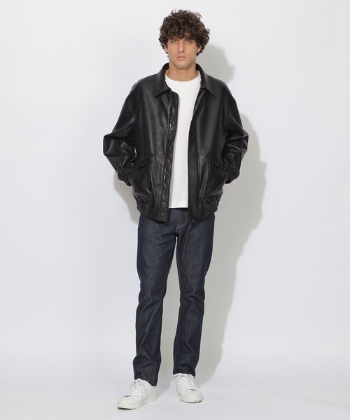 BLACK LABEL CRESTBRIDGE(ブラックレーベル・クレストブリッジ)の「【WEB限定】シンセティックレザーフライトジャケット(ブルゾン・メンズ・ブラック・M/L)」の7枚目の写真
