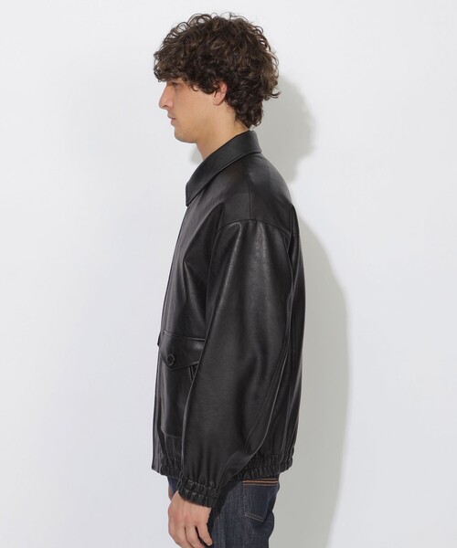 BLACK LABEL CRESTBRIDGE(ブラックレーベル・クレストブリッジ)の「【WEB限定】シンセティックレザーフライトジャケット(ブルゾン・メンズ・ブラック・M/L)」の5枚目の写真
