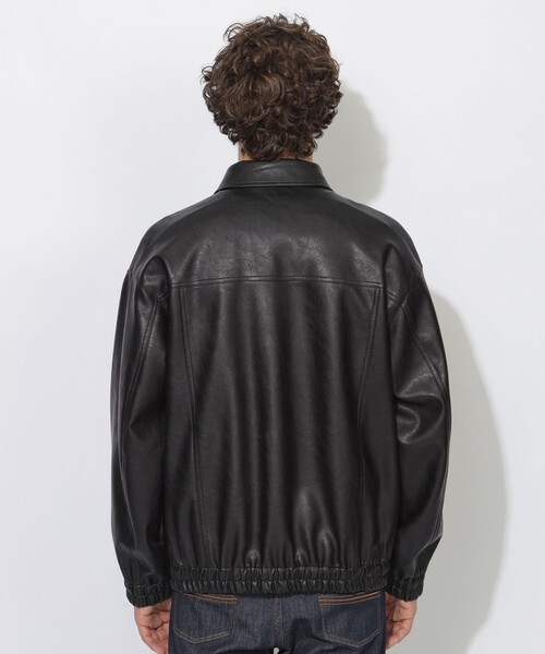 BLACK LABEL CRESTBRIDGE(ブラックレーベル・クレストブリッジ)の「【WEB限定】シンセティックレザーフライトジャケット(ブルゾン・メンズ・ブラック・M/L)」の4枚目の写真