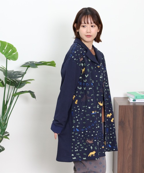 Emago(イマゴ)の「EMAGO 森刺繍チュニックカーデ(カーディガン/ボレロ・レディース・杢グレー/グリーン/ネイビー・FREE)」の13枚目の写真