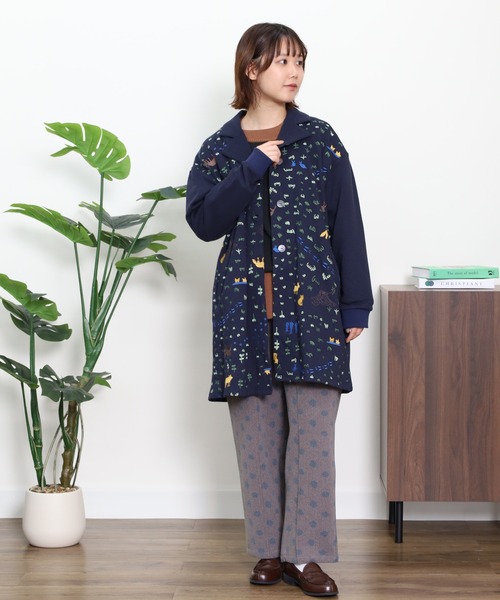 Emago(イマゴ)の「EMAGO 森刺繍チュニックカーデ(カーディガン/ボレロ・レディース・杢グレー/グリーン/ネイビー・FREE)」の15枚目の写真