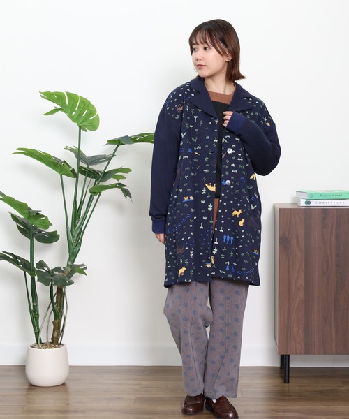 Emago(イマゴ)の「EMAGO 森刺繍チュニックカーデ(カーディガン/ボレロ・レディース・杢グレー/グリーン/ネイビー・FREE)」の14枚目の写真