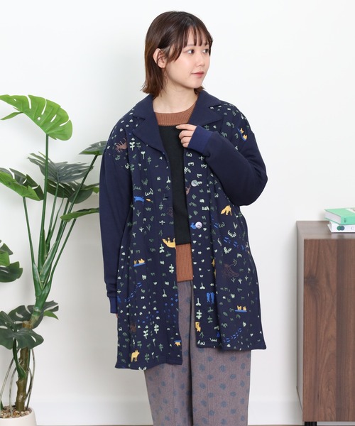 Emago(イマゴ)の「EMAGO 森刺繍チュニックカーデ(カーディガン/ボレロ・レディース・杢グレー/グリーン/ネイビー・FREE)」の12枚目の写真