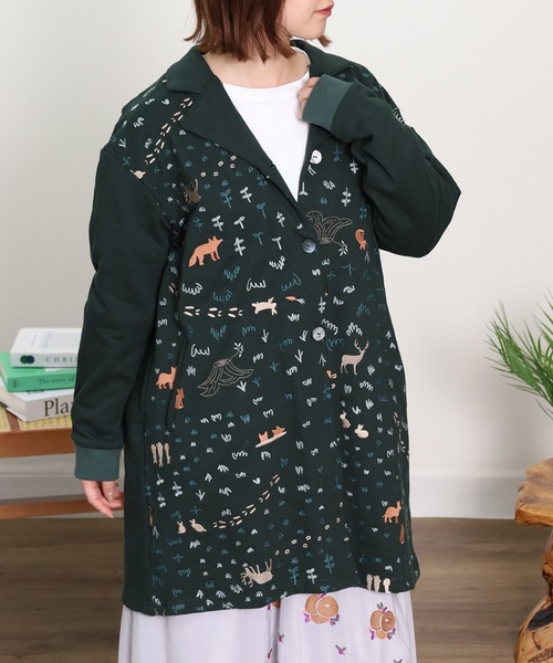 Emago(イマゴ)の「EMAGO 森刺繍チュニックカーデ(カーディガン/ボレロ・レディース・杢グレー/グリーン/ネイビー・FREE)」の6枚目の写真