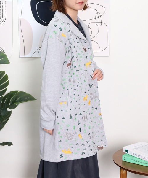 Emago(イマゴ)の「EMAGO 森刺繍チュニックカーデ(カーディガン/ボレロ・レディース・杢グレー/グリーン/ネイビー・FREE)」の20枚目の写真