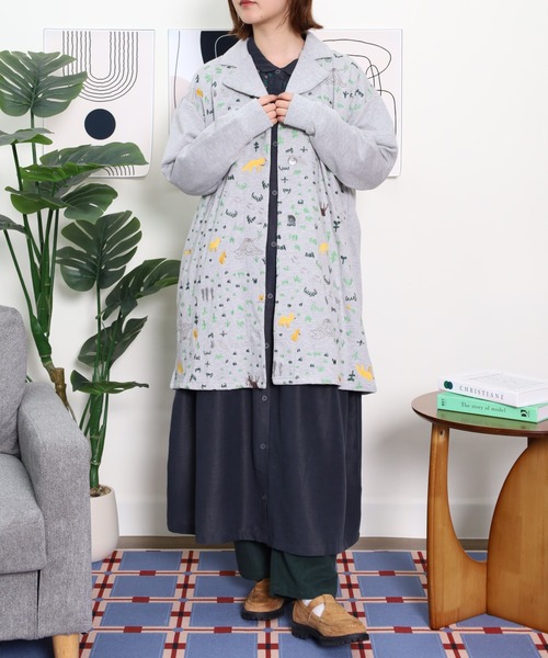 Emago(イマゴ)の「EMAGO 森刺繍チュニックカーデ(カーディガン/ボレロ・レディース・杢グレー/グリーン/ネイビー・FREE)」の22枚目の写真