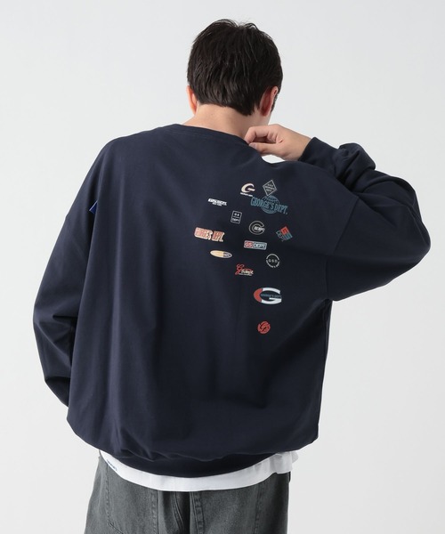 GEORGE'S(ジョージズ)の「インレイグラフィックスウェット(スウェット・メンズ・オフホワイト/ネイビー・MEDIUM/LARGE)」の1枚目の写真