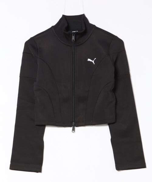 PUMA（プーマ）の「デア トゥ スリム クロップドトラック ジャケット（その他アウター・レディース・ブラック・S/M）」の4枚目の写真