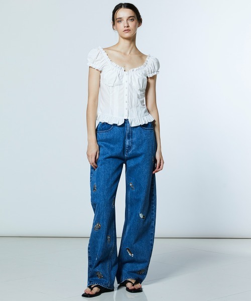 DOUBLE STANDARD CLOTHING(ダブルスタンダードクロージング)の「シャーリングオフショルトップス(シャツ/ブラウス・レディース・ブラック/オフホワイト・38/36)」の12枚目の写真