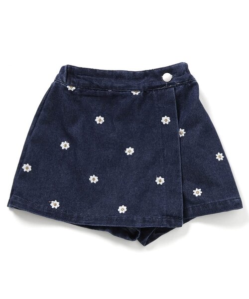 apres les cours（アプレレクール）の「ハート・デイジー刺繍ラップキュロット（その他パンツ・キッズ・ブルー/サックスブルー/チャコール・140/130/120/110/100/90/80）」の14枚目の写真