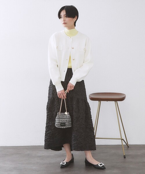 OPAQUE.CLIP（オペークドットクリップ）の「【2WAY】ツイードコンビミニショルダー（ショルダーバッグ・レディース・ブラック/ピンク系・00）」の4枚目の写真