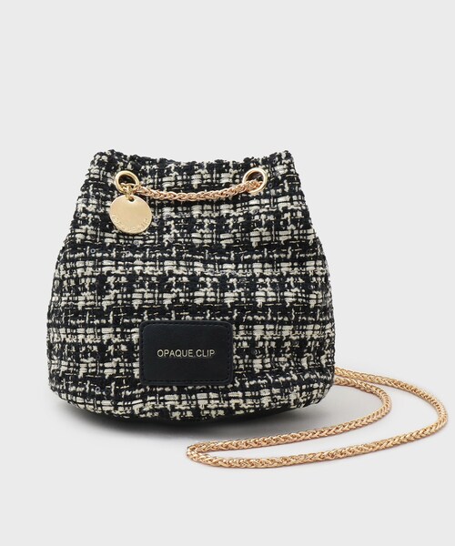 OPAQUE.CLIP（オペークドットクリップ）の「【2WAY】ツイードコンビミニショルダー（ショルダーバッグ・レディース・ブラック/ピンク系・00）」の7枚目の写真