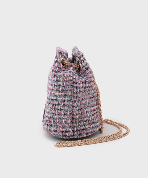 OPAQUE.CLIP（オペークドットクリップ）の「【2WAY】ツイードコンビミニショルダー（ショルダーバッグ・レディース・ブラック/ピンク系・00）」の9枚目の写真