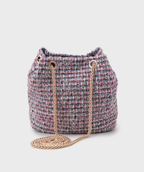 OPAQUE.CLIP（オペークドットクリップ）の「【2WAY】ツイードコンビミニショルダー（ショルダーバッグ・レディース・ブラック/ピンク系・00）」の10枚目の写真