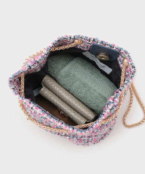 OPAQUE.CLIP（オペークドットクリップ）の「【2WAY】ツイードコンビミニショルダー（ショルダーバッグ・レディース・ブラック/ピンク系・00）」の14枚目の写真