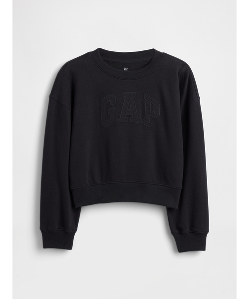 GAP(ギャップ)の「ヴィンテージソフト フレンチテリー クロップド GAPロゴ スウェットシャツ (キッズ)(スウェット・キッズ・ブラック/グレー・160cm/150cm/140cm/130cm/120cm/110cm)」の3枚目の写真