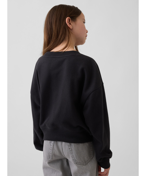 GAP(ギャップ)の「ヴィンテージソフト フレンチテリー クロップド GAPロゴ スウェットシャツ (キッズ)(スウェット・キッズ・ブラック/グレー・160cm/150cm/140cm/130cm/120cm/110cm)」の5枚目の写真