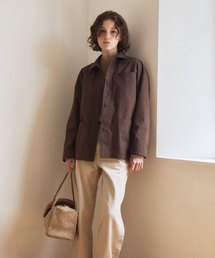 BENSIMON（ベンシモン）の「COTTON SINGLE HALF JACKET - BROWN（その他アウター）」
