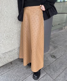 Ameri | DOT FLOCKY LEATHER SKIRT(スカート)