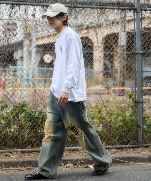 BEN DAVIS（ベンデイビス）の「∴WEGO/【26年春夏新作】別注BENDAVISハートワンポイント刺繍T(LS)（Tシャツ/カットソー・メンズ・ホワイト/アッシュグレー/ブラック・LARGE/MEDIUM）」の8枚目の写真