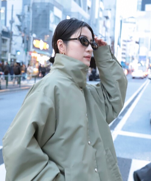 追加】【MAQWEL/マクウェル】ウォッシャブルスタンドネックコーチ