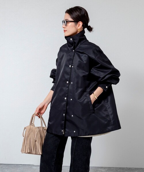 追加】【MAQWEL/マクウェル】ウォッシャブルスタンドネックコーチ