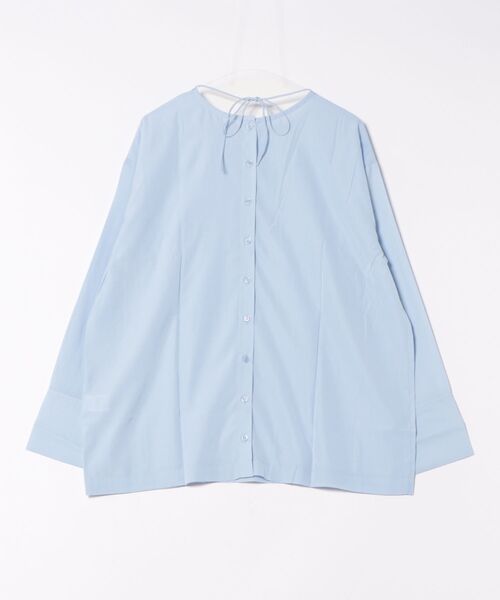 STYLEBLOCK（スタイルブロック）の「ポプリン前後2WAYチュニック（シャツ/ブラウス・レディース・ライトブルー/ベージュ/ホワイト・M）」の8枚目の写真
