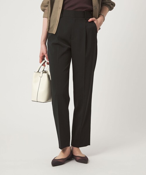 green label relaxing（グリーンレーベルリラクシング）の「［size SHORT/TALLあり］サラフール テーパード パンツ（スラックス・レディース・ネイビー/ブラック/ベージュ・38/34/46/SHORT/36/44/42）」の5枚目の写真