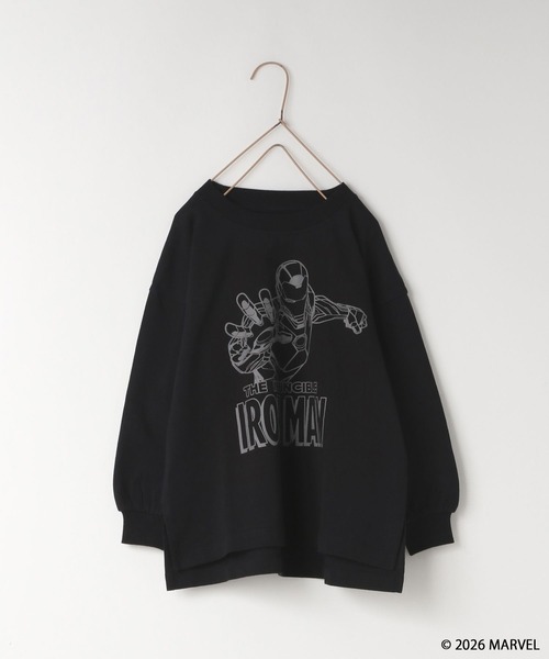 LOWRYS FARM（ローリーズファーム）の「ＭＡＲＶＥＬ／モノクロＴＬＳ　 639646（Tシャツ/カットソー・キッズ・ブラック/グレー/オフホワイト・140cm/130cm/120cm/110cm/150cm）」の3枚目の写真