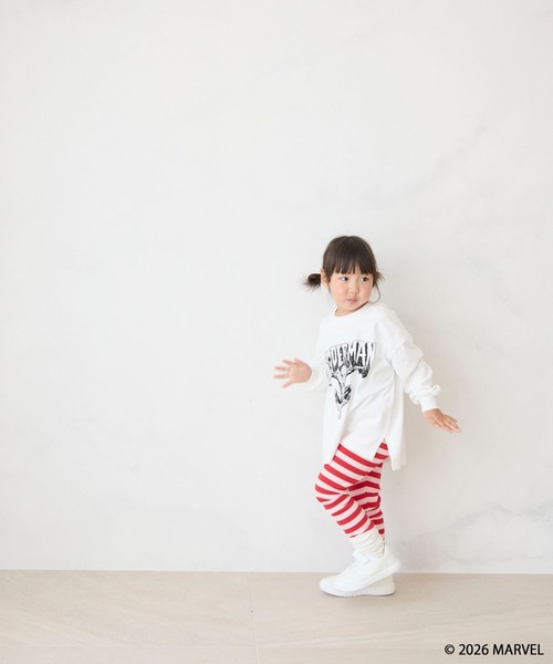 LOWRYS FARM（ローリーズファーム）の「ＭＡＲＶＥＬ／モノクロＴＬＳ　 639646（Tシャツ/カットソー・キッズ・ブラック/グレー/オフホワイト・140cm/130cm/120cm/110cm/150cm）」の6枚目の写真