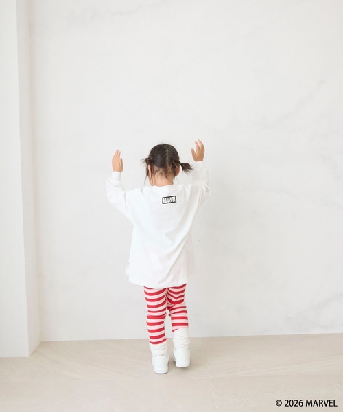 LOWRYS FARM（ローリーズファーム）の「ＭＡＲＶＥＬ／モノクロＴＬＳ　 639646（Tシャツ/カットソー・キッズ・ブラック/グレー/オフホワイト・140cm/130cm/120cm/110cm/150cm）」の7枚目の写真