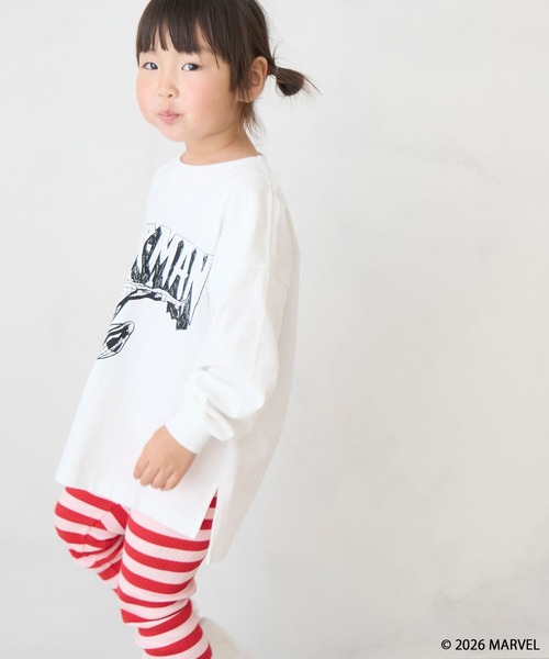 LOWRYS FARM（ローリーズファーム）の「ＭＡＲＶＥＬ／モノクロＴＬＳ　 639646（Tシャツ/カットソー・キッズ・ブラック/グレー/オフホワイト・140cm/130cm/120cm/110cm/150cm）」の8枚目の写真