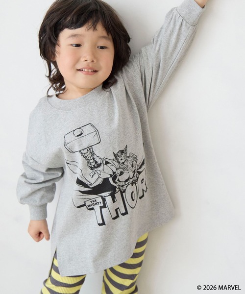 LOWRYS FARM（ローリーズファーム）の「ＭＡＲＶＥＬ／モノクロＴＬＳ　 639646（Tシャツ/カットソー・キッズ・ブラック/グレー/オフホワイト・140cm/130cm/120cm/110cm/150cm）」の14枚目の写真