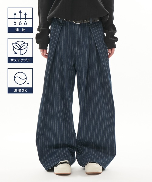 CODDERR(コーダー)の「【CODDERR】ダブルタック バルーンシルエット バギーデニムパンツ(デニムパンツ・メンズ・ブラック/インディゴブルー/グレー系/ネイビー系・L/M/S)」の8枚目の写真
