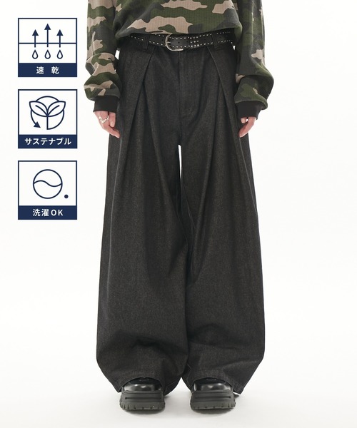 CODDERR(コーダー)の「【CODDERR】ダブルタック バルーンシルエット バギーデニムパンツ(デニムパンツ・メンズ・ブラック/インディゴブルー/グレー系/ネイビー系・L/M/S)」の7枚目の写真