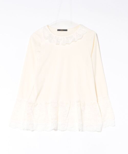 Ritzy(リッツィー)の「衿&裾レース付きフェイク仕様ロングスリーブTシャツ(Tシャツ/カットソー・レディース・ベージュ・M)」の8枚目の写真