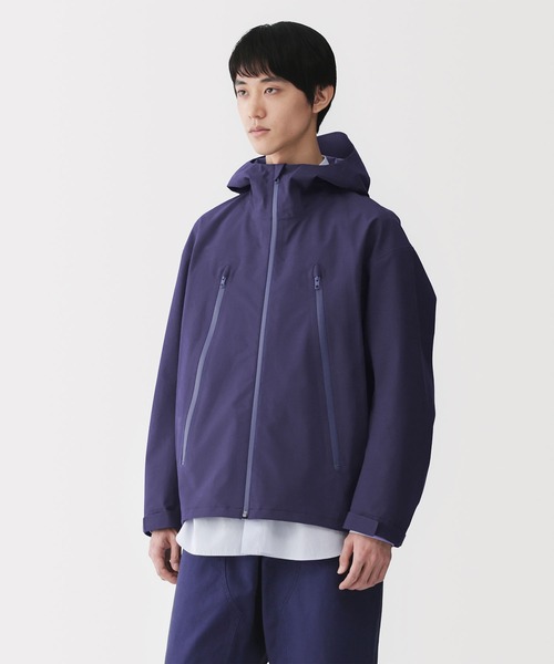 MUJI Labo(ムジラボ)の「〔MUJI Labo〕紳士 透湿撥水コットンナイロン フードブルゾン(ブルゾン・メンズ・ブラック/パープル系・XL/M/L/S)」の2枚目の写真