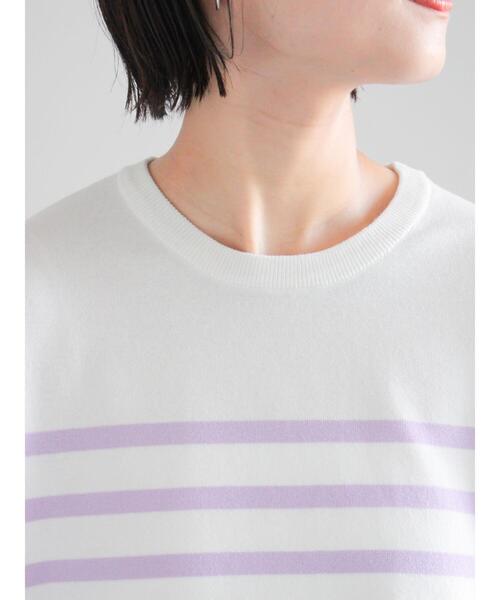 Te chichi（テチチ）の「ボーダーボックスシルエットプルオーバー（ニット/セーター・レディース・ラベンダー/ブラック/サックスブルー/グリーン・F）」の10枚目の写真