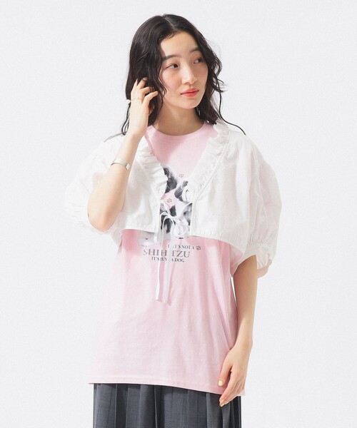 BEAMS BOY(ビームスボーイ)の「フリル ショート ブラウス(シャツ/ブラウス・レディース・ブラック/オフホワイト・ONE SIZE)」の8枚目の写真