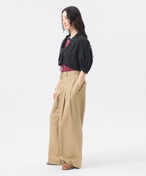 BEAMS BOY(ビームスボーイ)の「フリル ショート ブラウス(シャツ/ブラウス・レディース・ブラック/オフホワイト・ONE SIZE)」の10枚目の写真