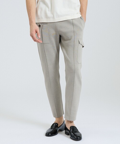 DESIGNWORKS(デザインワークス)の「【セットアップ対応】コンバットニットパンツ(スラックス・メンズ・ブラック/グレイッシュベージュ・46/48/50)」の1枚目の写真