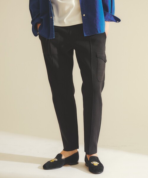 DESIGNWORKS(デザインワークス)の「【セットアップ対応】コンバットニットパンツ(スラックス・メンズ・ブラック/グレイッシュベージュ・46/48/50)」の2枚目の写真