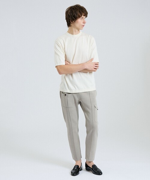 DESIGNWORKS(デザインワークス)の「【セットアップ対応】コンバットニットパンツ(スラックス・メンズ・ブラック/グレイッシュベージュ・46/48/50)」の3枚目の写真