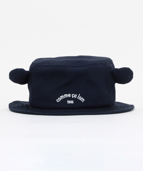 COMME CA ISM（コムサイズム）の「ロゴ刺繍入り 耳付きハット（ハット・キッズ・ネイビー・MEDIUM/LARGE）」の2枚目の写真