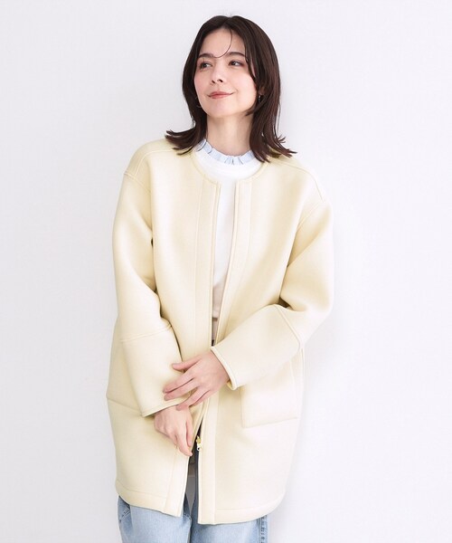 動画あり】double faced collarless bonding coat / ダブルフェイス