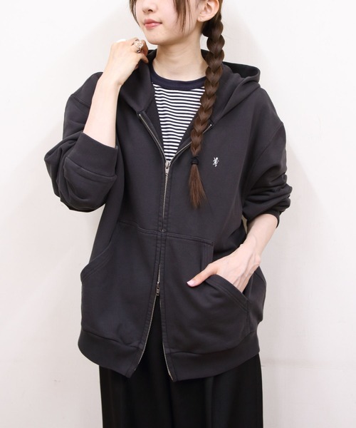 GYMPHLEX（ジムフレックス）の「Gymphlex/ジムフレックス　ジップフーディー　ZIP HOODY　GY-C0537 AUR（パーカー・メンズ・ライトグレー/チャコールグレー・M/L）」の2枚目の写真