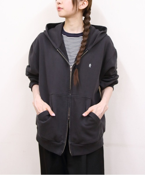 GYMPHLEX（ジムフレックス）の「Gymphlex/ジムフレックス　ジップフーディー　ZIP HOODY　GY-C0537 AUR（パーカー・メンズ・ライトグレー/チャコールグレー・M/L）」の4枚目の写真