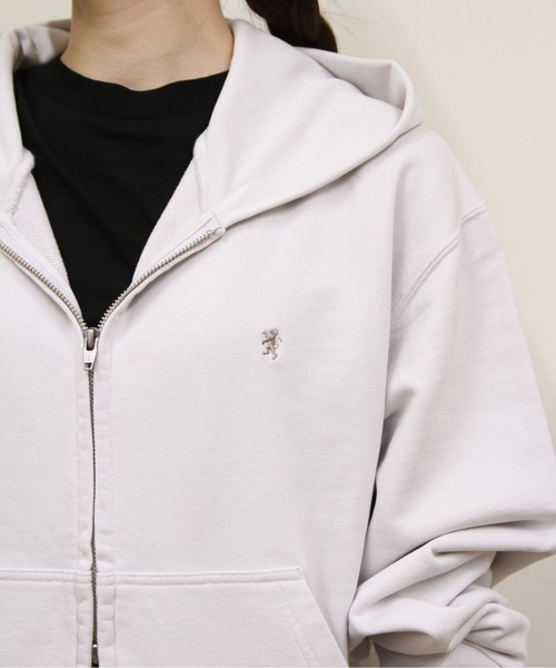 GYMPHLEX（ジムフレックス）の「Gymphlex/ジムフレックス　ジップフーディー　ZIP HOODY　GY-C0537 AUR（パーカー・メンズ・ライトグレー/チャコールグレー・M/L）」の7枚目の写真
