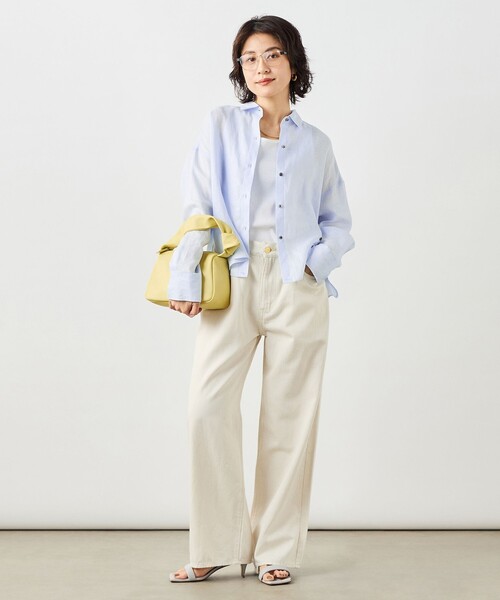 NOLLEY’S(ノーリーズ)の「MY STANDARD マルチWAYリネンショートシャツ(シャツ/ブラウス・レディース・クリーム/サックスブルー/サーモンピンク/ホワイト/ミント・FREE)」の6枚目の写真